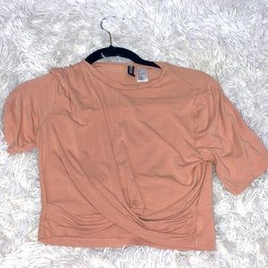 peach twist crop top